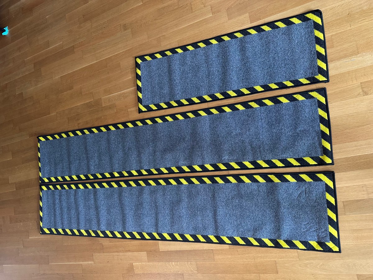 Kabelmatten mit Warnumrandung, 3 Stück